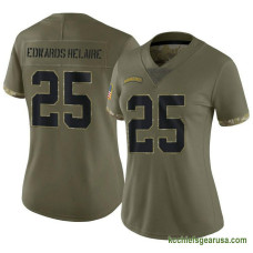 Womens Kansas City Chiefs Clyde Edwards Helaire Olive Game 2022 Salute To Service Kcc216 Jersey C1392